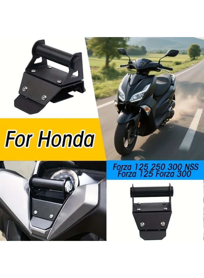 Black Motorcycle Phone Mount For Honda Forza 125 250 300 No Modification Secure Clamp - Image 1